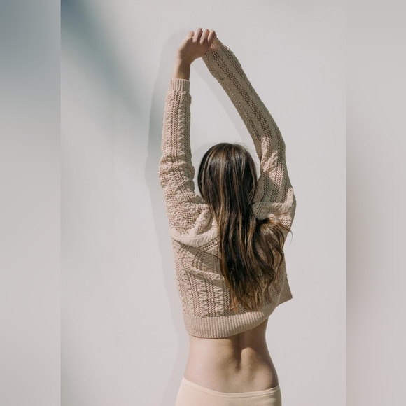 ZARA MIXED MESH KNIT SWEATER - Picture 3 of 6